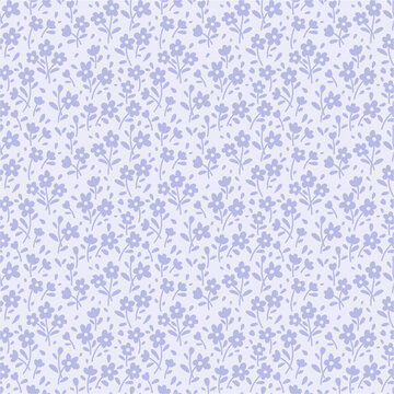 Seamless floral pattern with creative decorative flowers. Elegant delicate blue and gray pattern in small flowers. Floral seamless background for textile, porcelain, wallpapers, print, gift wrap