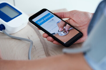text blood pressure in a smartphone