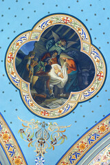 Birth of Jesus, fresco in the parish church of Helena in Zabok, Croatia