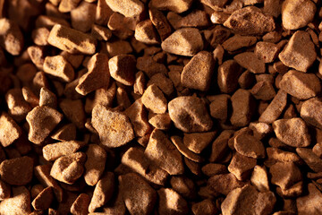 Close up of instant coffee granules as background.