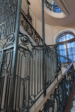 Saint Petersburg, Russia - December 15 2015. ..The staircase in the Stifter's mansion (St. Petersburg House of Nationalities) on December 15, 2015 in Saint Petersburg, Russia.