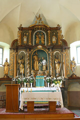 High altar in the parish church of St. Peter in Sveti Petar Mreznicki, Croatia
