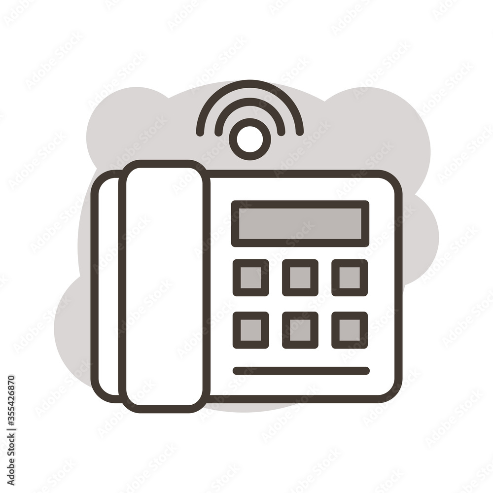 Poster telephone communication line style icon