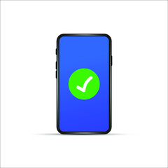 Vector Smartphone and Check Mark Icon