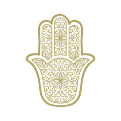 Floral pattern inside "Hand of God", Ancient Middle Eastern amulet