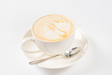 cappuccino on the white background