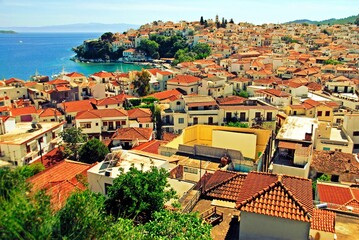 Greece, Skiathos island, view of Skiathos town.