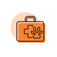 Pet first aid kit vector icon. Clinic box sign