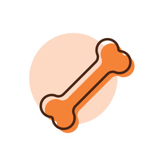 Dog bone vector icon. Pet animal sign