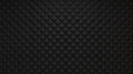 3d rendered dark pyramidal acoustic panels background - obrazy, fototapety, plakaty