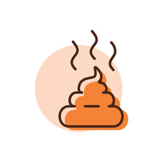 Pile of poo vector icon. Pet animal sign