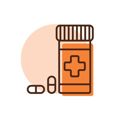 Pills box for pet vector icon. Pet animal sign