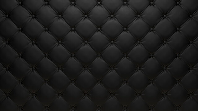 3d rendered dark tufted leather background