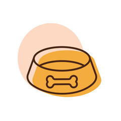 Pet dog bowl vector icon. Pet animal sign