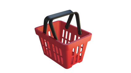 Fototapeta premium 3d rendered red shopping basket