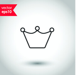 King crown icon. Prince crown icon. Queen crown icon. Studio background. VIP. EPS 10 vector flat sign design. Crown symbol pictogram