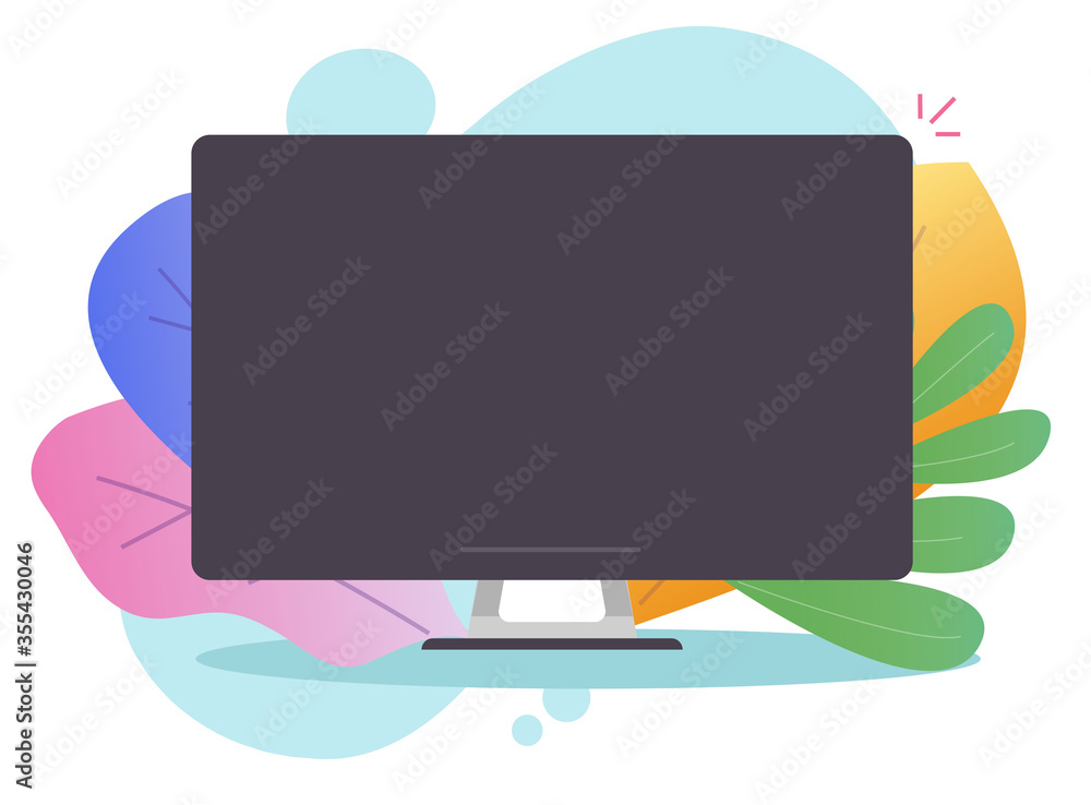 Poster desktop pc empty blank screen for copy space text or modern computer blank monitor on trendy colorfu