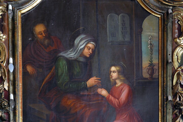 Education of the Virgin Mary, altarpiece on the high altar in the parish church of St. Anne in...