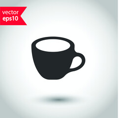 Cup of coffee vector icon. Mug vector icon. Cup of tea vector flat sign design. Cup symbol pictogram