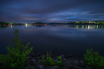 Panoramic view on the reservoir Bostalsee at Nohfelden in Germany.