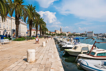 Coastline on Split in Croatia, popular holiday destination.