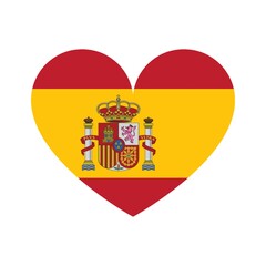 spain flag in heart shape