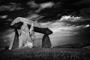 The Pentre Ifan a prehistoric megalithic stone burial chamber dating from approx 3500BC in...