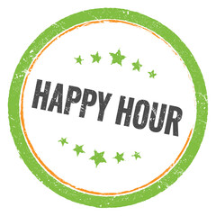 HAPPY HOUR green black stamp.