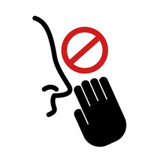 dont touch nose with flu silhouette style icon