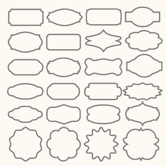 Fototapeta premium Vintage frames vector clipart bundle. Old frame shapes, decorative label and retro shape vector set