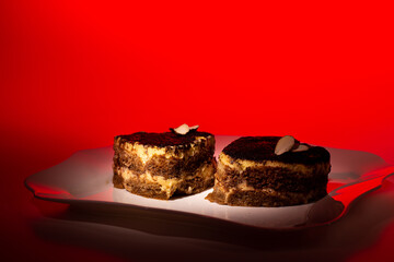 Homemade cake with caramel and hazelnuts - Snickers