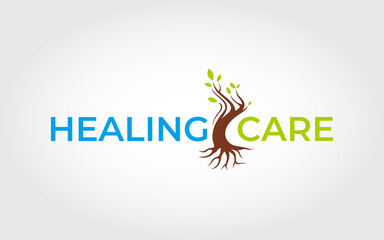 Healing Therapy Tree With Eco Friendly Health Care Vector