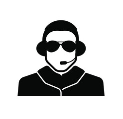 pilot icon on white background