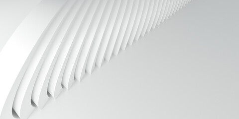 Naklejka premium Abstract Architecture Background. 3d Illustration of white lighting Circular Building. Modern Geometric Wallpaper. Futuristic Technology Design. 3D illustration.