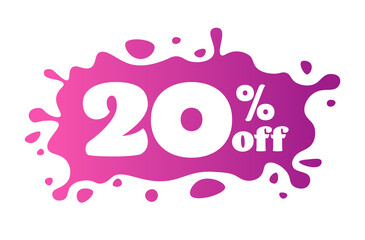 20 percent off price special offer sticker coronavirus quarantine is over advertising campaign concept poster label flyer horizontal vector illustration