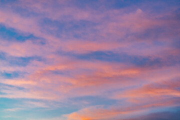 Colorful sky after sunset. Natural sky background.