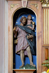 St. Christopher, statue on the altar of St. Vitus in the parish church of St. Nicholas in...