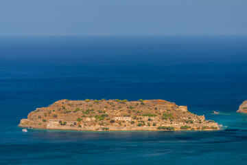 Aerial view of Spinalonga Island, Crete, Greece