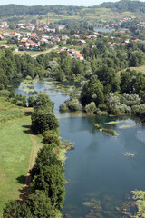 Beautiful landscape of river Mreznica in Duga Resa, Croatia