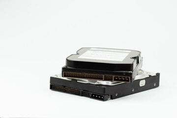 Stack of old hard drives