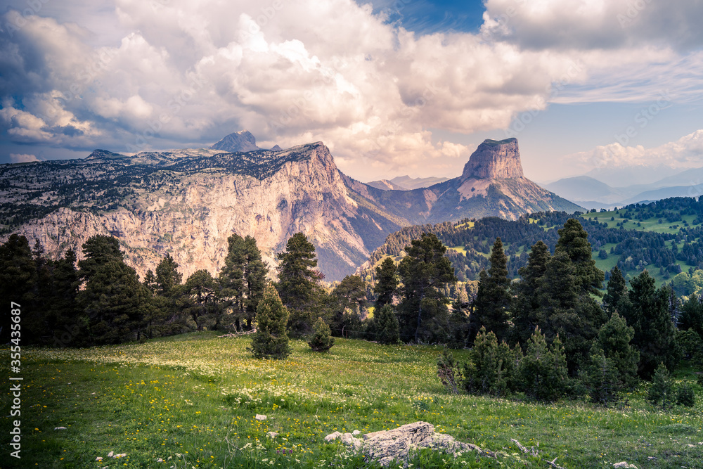 Wall mural Mountain hike on the Vercors Highlands, France