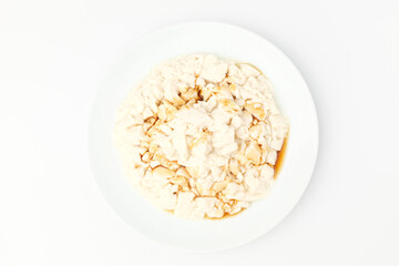 White tofu on white background