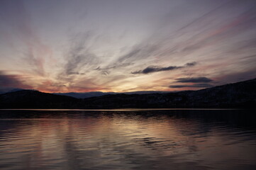 Sunset at Kaldfjord in Norway