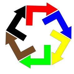 Illustration of arrowhead logo design isolated on white background