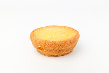 Custard bread on white background