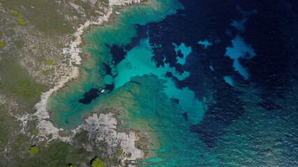 Beautiful beach topdown from aerial drone shoot