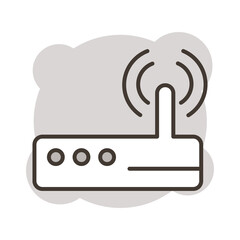router wifi signal line style icon