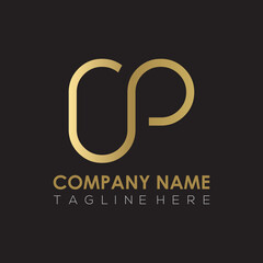 Initial Simple Letter OP Logo Design Vector Template. Abstract Minimal OP Letter Logo Design