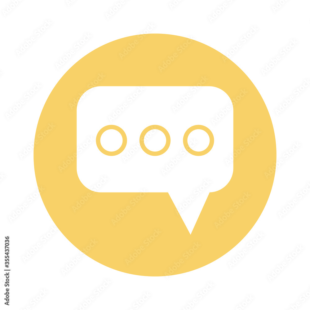 Poster speech bubble message block style icon