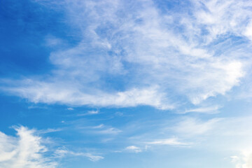 Fototapeta premium Beautiful blue sky above clouds on day noon light